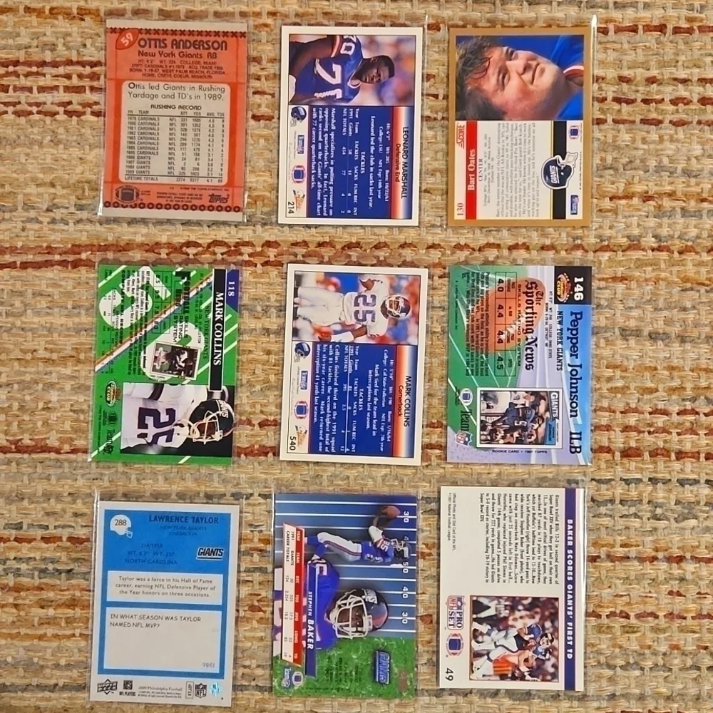 NEW York Giants 54 Sports Cards 80s-2020s